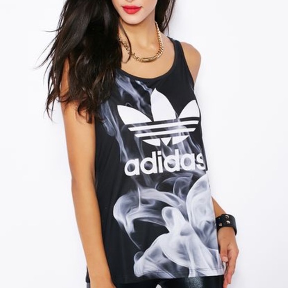 adidas white smoke tank top